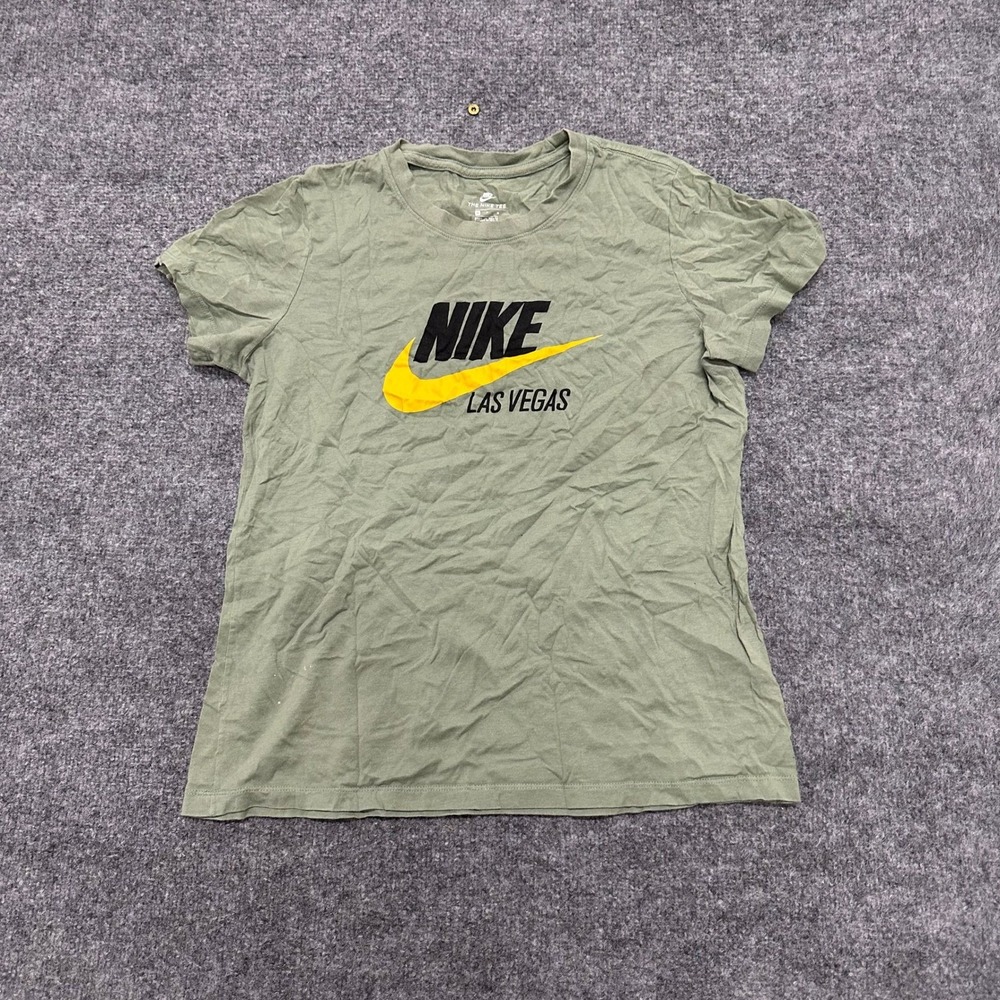 Nike T-Shirt Womens Size M Green Las Vegas Graphic Cotton Short Sleeve Tee